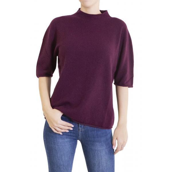 Maglia mezzo collo a maniche 3/4 morbida  misto cashmere 